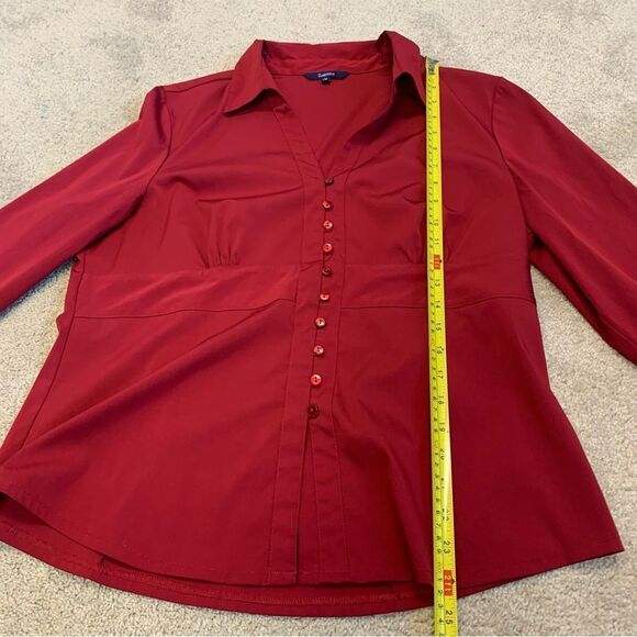 𝅺REITMANS red long sleeve button front dress shirt Sz XL - Picture 10 of 12